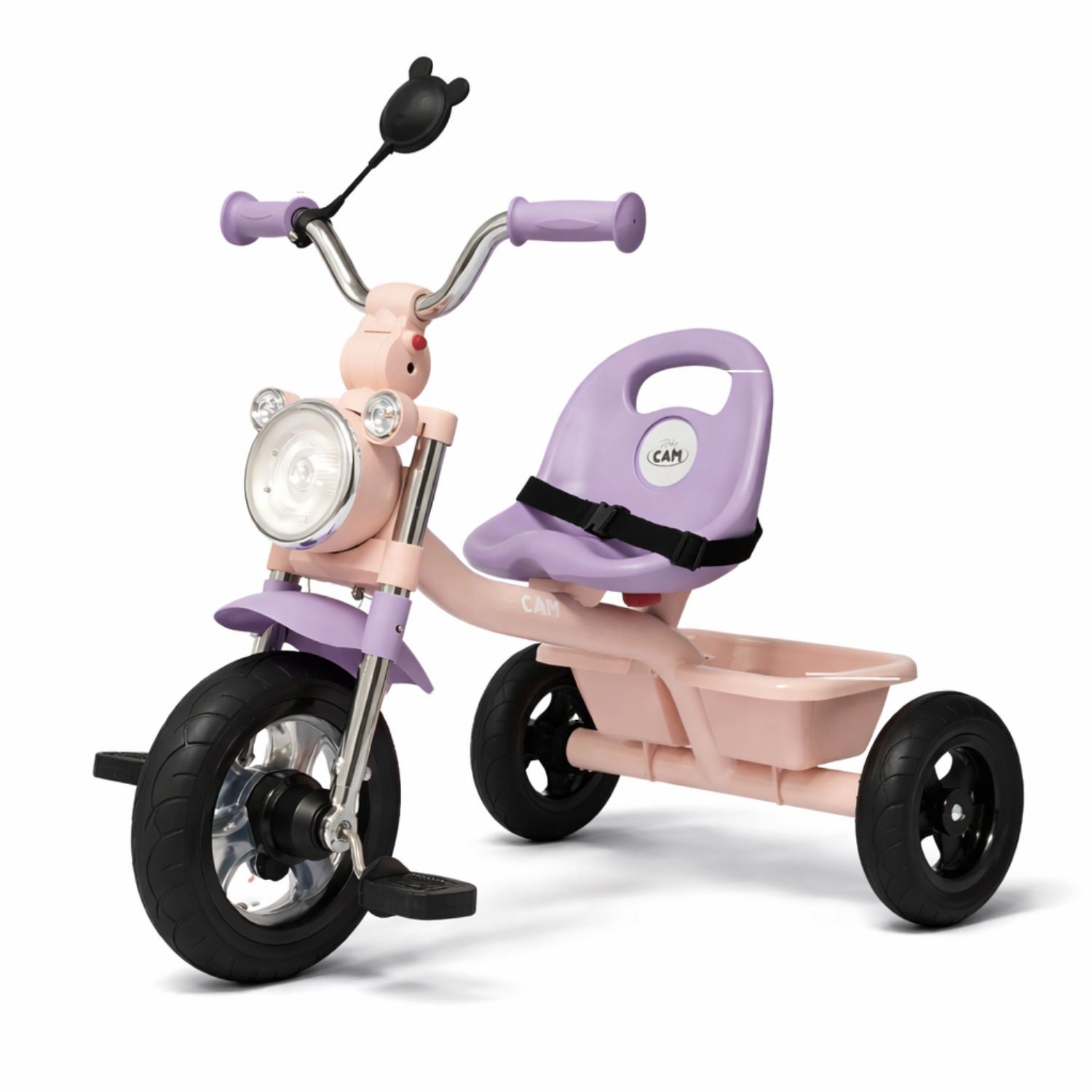 Triciclo Infantil Estilo Moto 3 Ruedas con Cinturón y Canasta 1.5 a 5 Años